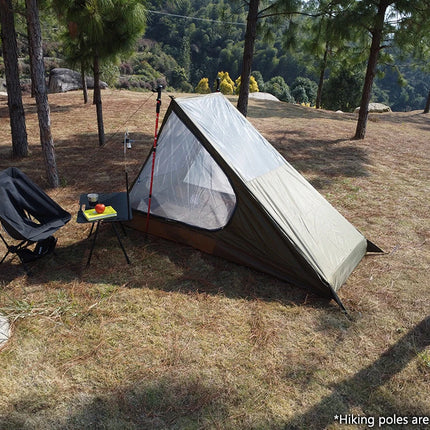 Outdoor camping mosquito-proof single hiking tent lightweight inner tent breathable pole-free tent backpacking tent 1 person