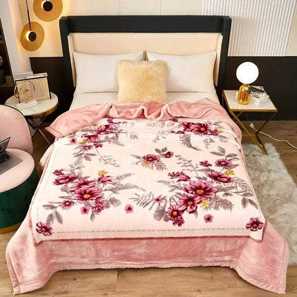200*230cm 3.5Kg Thick Warm Fluffy Blankets Super Soft Raschel Stitch Double Layer Winter Mink Throw Fat Quilts Double Size