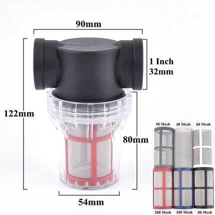 1/2" 3/4" 1" Garden Watering Irrigation Filter Aquarium Water Pump Inlet Water 30-200 Mesh