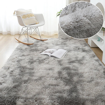 Gray Carpet for Living Room Plush Rug Bed Room Floor Fluffy Mats Anti-slip Home Decor Rugs Soft