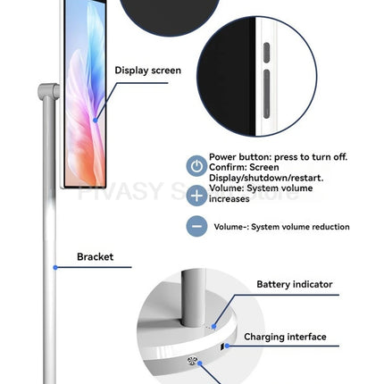 21.5 Inch Touch Screen Study Outdoor Android system 8G+128G Portable Rotatable 8-core Smart TV 6000mAH Battery-power Movable