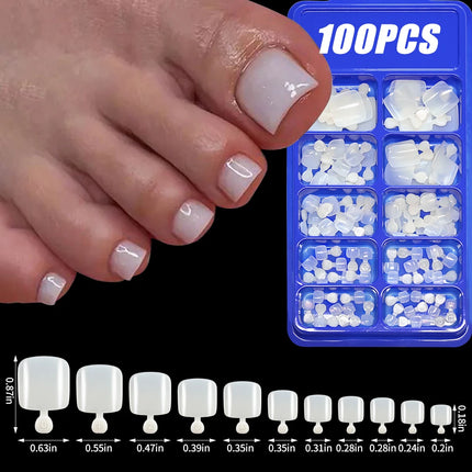 100Pcs Light Pink Press on Nails Short Medium Square