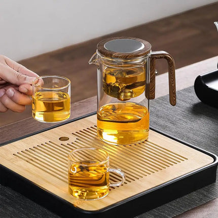 Glass Tea Pot Kettle Infuser 600ML/800ML Teapot Water Separation Inner Magnet One Click Magnetic Switchs Tea Filtration Kettle