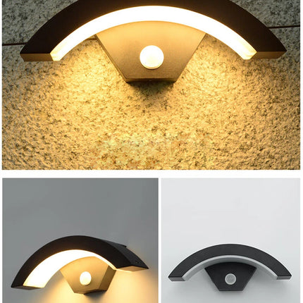 Intelligent Induction Wall Lamp Waterproof Porch Wall Light Outdoor PIR Motion Sensor Lamp Landscape Balcony Garden Corridor