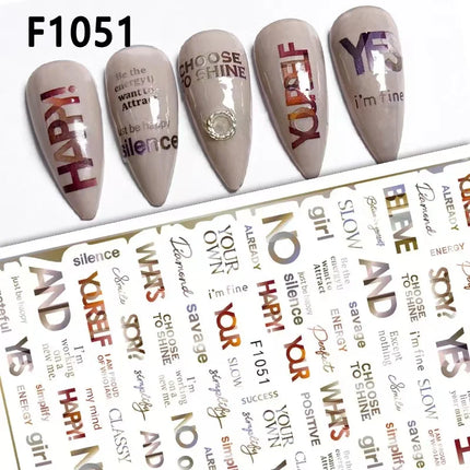 1PCS New Autumn Flowers Nail Decals Animal Nail Stickers Flower
