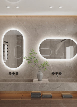 LUVODI Waterproof Illuminate Bathroom Light Vanity Mirror Frameless Touch Screen Backlit Demist Wash Basin Mirror