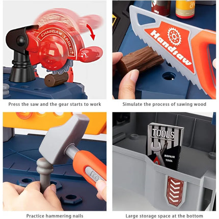 Kids Tool Bench, Realistic, Transformable Tool Set,  Pretend Play Learning Gift for Boys & Girls Age 3-5
