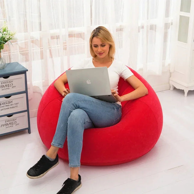 PVC Lounger Seat Bean Bag Sofas Pouf Puff Couch Tatami Living Room