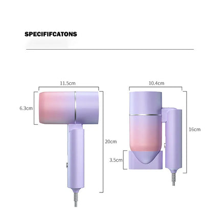 Hairdryer 750W with Carrying Bag Hot Air Anion Hair Care for Home Travel Hair Dryer