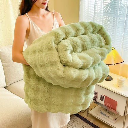 High-grade Faux Rabbit Fur Blanket Autumn Winter Soft Thick Warm Sofa Blanket