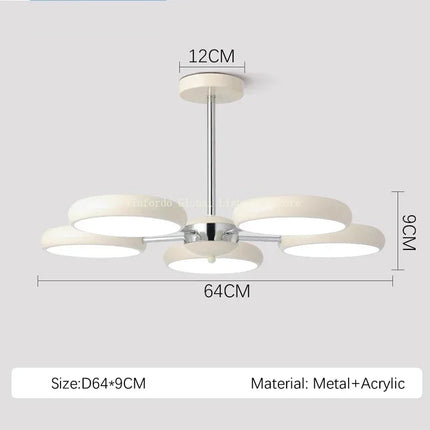 Cream Beige Restaurant Pendant Light Modern Minimalist Creative Ceiling Chandeliers Bauhaus Dining Room Light Bedroom Lighting