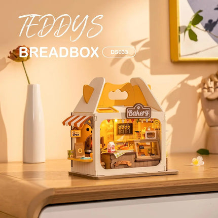 Robotime Food Box Shop Rolife Miniature Doll House DIY Miniature House Kit