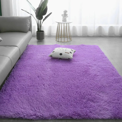 VIKAMA Nordic Style Silk Wool Tie Dyed Solid Color Long Hair Tea Table Living Room Bedroom Household