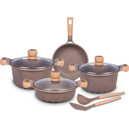 French 9-piece Pot Set,household Non-stick Flat-bottomed Steamer,double-flavored Pot,soup Pot