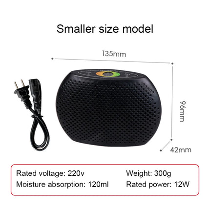 Mini Electric Dehumidifier Air Purifier Renewable Recycling Moisture Absorbent Practical Air Dryer For Cupboard Wardrobe 250ml