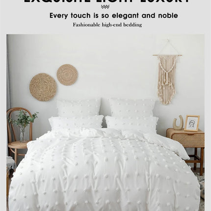 High Quality Crafts with Furball Double Bed Duvet Cover Set 220x240 Tufted King Size Pillow Case