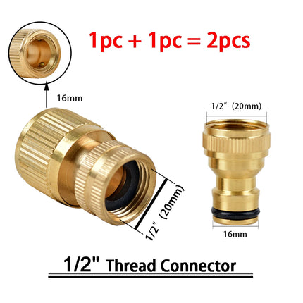 1Sets Garden Hose Quick Connect Water Hose Fitting, 3/4 Inch 1/2 Inch Brass BSP Female