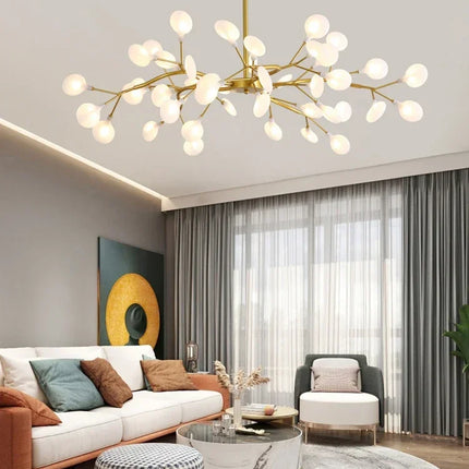Modern Firefly LED Chandelier Black Gold For Living Room Bedroom Hall Home Decor Indoor Lighting Minimalist Ceiling Pendant Lamp