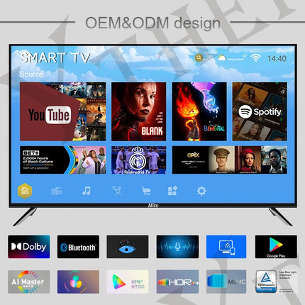 55 Inch Smart LED TV Television With T2 S2 TV