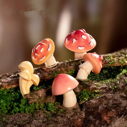 Figurines Miniatures Simulated Forest Mushroom Micro Landscape Ornaments