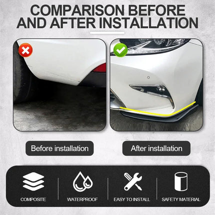 1 Pair Universal Black/Car Carbon Fiber Screen Car Bumper Spoiler Front Lip Anti-Collision For BMW Mercedes-Benz Toyota Audi