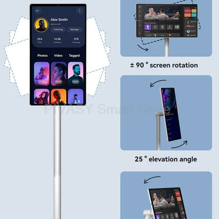 21.5 Inch Touch Screen Study Outdoor Android system 8G+128G Portable Rotatable 8-core Smart TV 6000mAH Battery-power Movable