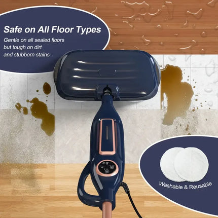 Steam Mop Cleaner with Rotating Mop Pad 10 in 1 Lightweight Spin Mop 1300W Powerful Floor Steamer