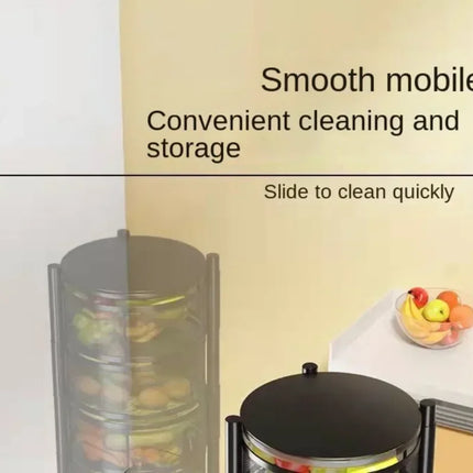 Rotating Vegetable Baskets Multi-Layer Kitchen Trolley Round Fruits Shelf Snacks Storage Rack Movable Bathroom Organizer Cart