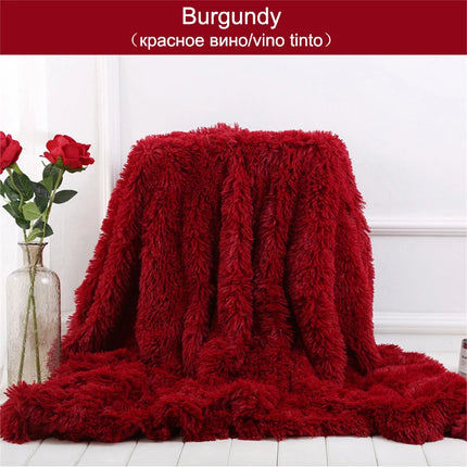 Double-sided Velvet Blanket Soft Fluffy Throw Blanket For Sofa Bed Long Plush
