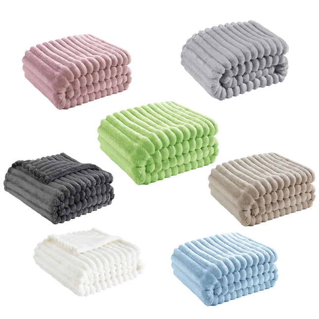 Household Living Room Bedroom Soft Blanket Solid Color Cozy Smooth Quilt