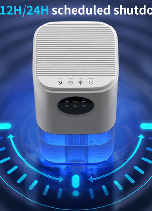 Portable Dehumidifier With 35 Ounces Capacity, Silent Operation, With Romantic Colorful Lights, Timer Switch
