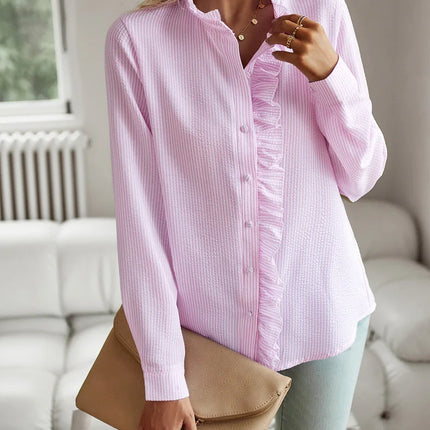 Fashion New Women Elegant Office Shirt,Long Sleeve Top Causal Comfort Simple Shirt,Shirts & Blouses,Tops For Women,Women Clothes