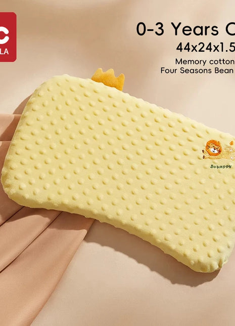 AIBEDILA Infants Washable Pillow Toddlers Soothing Bean Sleeping Pillows 0-6Y Kindergarten Cartoon Memory Silicone Cotton Pillow