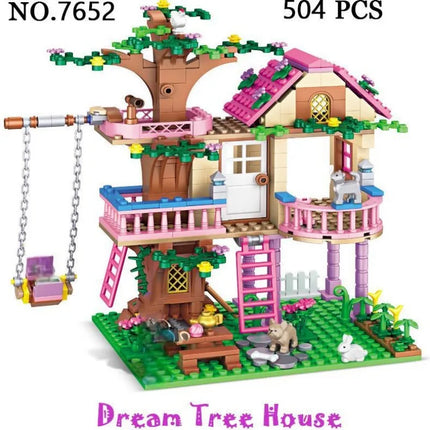 Girls' Summer Festival Friendship Tree House Villa Castle Building  Girl Model Toys