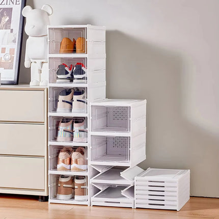 Stackable Shoes Cabinet Stackable Transparent Dustproof Shoe Cabinet Multi-functional Large Capacity Storage Organization Box