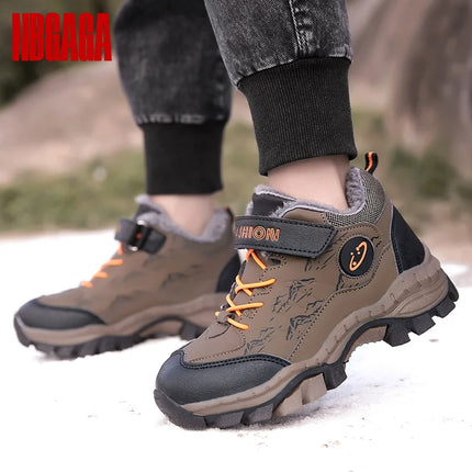Winter Children's Casual Snow Ankle Boots Non-slip Outdoor Mountain Climbing Shoes Fashion Kids Waterproof Warm Sneakers