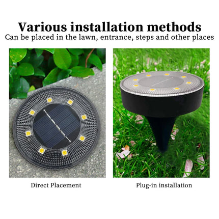 LED Outdoor Solar Power Ground Light IP68 Waterproof Lighting Control Path Deck Lights