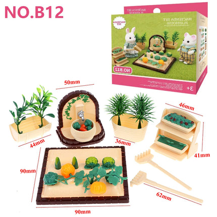 Forest Animal Family Dollhouse Furniture 1/12 Miniature Toys Girl Dolls Accessories