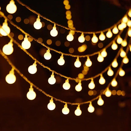 Fairy Lights Garland LED Ball String Lights Waterproof for Christmas