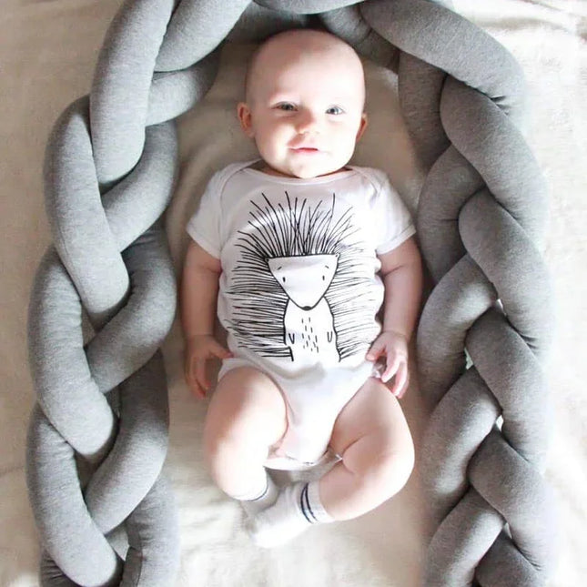 1M/2M/3M /4M Baby Bed Bumper Braid Knot Long Handmade Knotted Weaving Plush Baby Crib Protector Infant Knot Pillow stuffed Toy