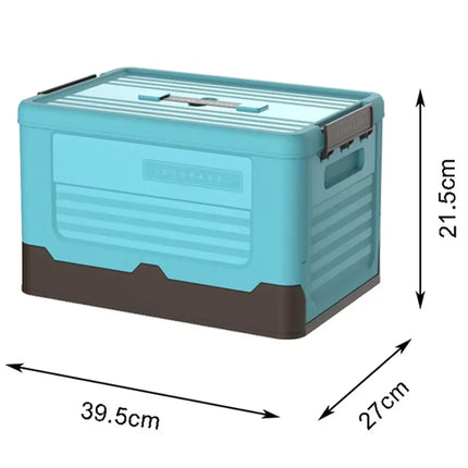 Foldable Plastic Storage Box with Lid Multifunctional Home Organizer for Space Saving and Keeping Home Tidy