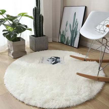 Plush round carpet living Room Decoration Children's Bedroom fluffy white carpet