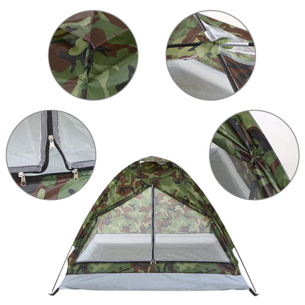 Camping Tent for 2 Person Single Layer Outdoor Portable Camouflage Summer Tent for Outdoor Camping Traveling Tent
