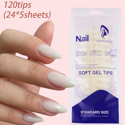 150/120/100Pcs French Almond Fake Nails