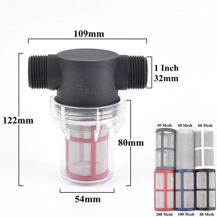 1/2" 3/4" 1" Garden Watering Irrigation Filter Aquarium Water Pump Inlet Water 30-200 Mesh