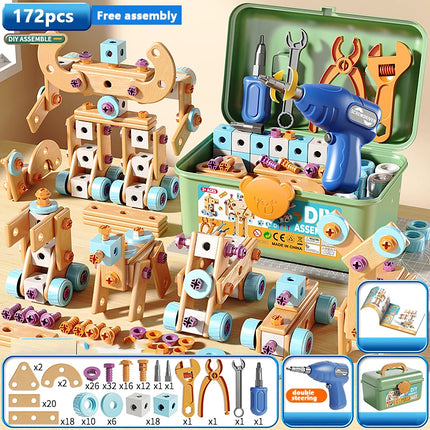 Hand Disassembly Assembly Puzzle Simulated Screwing Toolbox Early Educational Kids