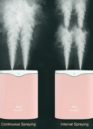 2L Double Spray Humidifiers with LED light Cool Mist Auto Shut-Off Humidifier Portable Desk Humidifiers for Bedroom Home Room