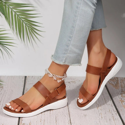 Women's  Elastic  Wedge Sandals Slip on Lightweight Walking Sandals Women Plus Size Comfortable Summer Shoes Woman 2024