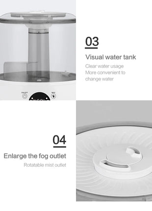 KINSCOTER 3L Air Humidifier Professional Large Capacity Home Humidifier Plant Mist Aroma Diffuser with Remote Control Timer