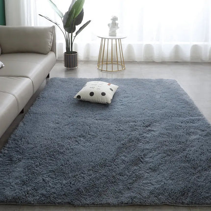 VIKAMA Nordic Style Silk Wool Tie Dyed Solid Color Long Hair Tea Table Living Room Bedroom Household